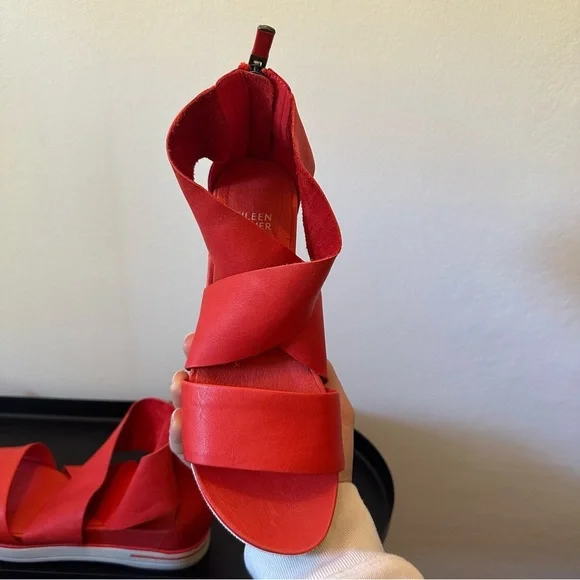 Eileen Fisher Sport Tumbled Nubuck Sneaker Sandal NEW Size 7 Red - Picture 8 of 12